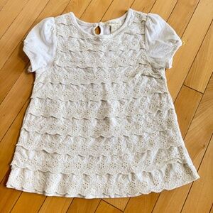 3 for $12 Matilda Jane Whipped Cream Scallop Lace Tee Size 6